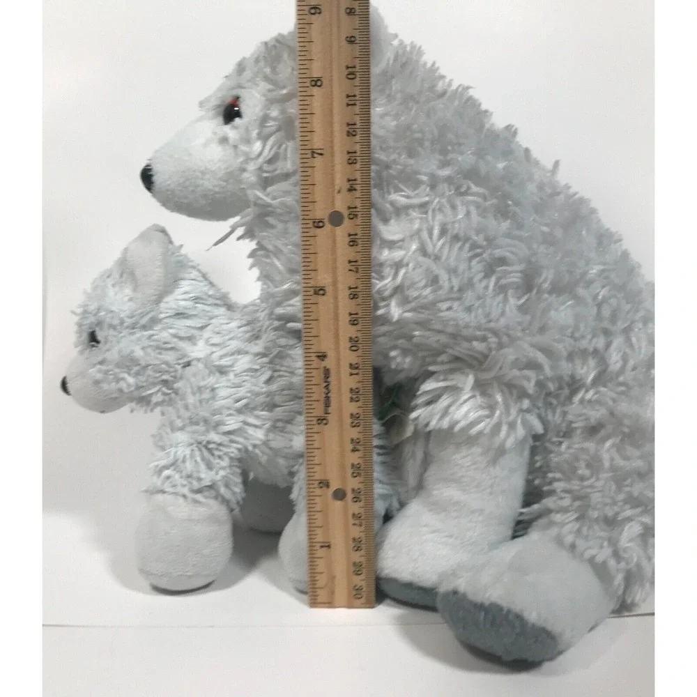 Wild Republic Arctic Wolf Mother and Pup Plush Stuffed Animal Set White 12228